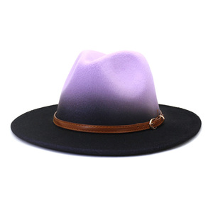 Cappelli Fedora di feltro alla moda per le donne con cappello accessorio fascia nera tesa due <span class=keywords><strong>Ton</strong></span> cappelli Panama per uomo - Product Image 4