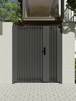 Portail battant en alliage d'aluminium sur mesure SX METAL ART, design moderne à lattes horizontales, anti-rongeurs, écologique, revêtement poudré