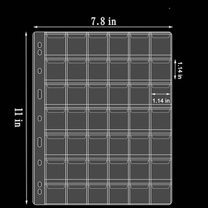 42ポケットPVCコインコレクションホルダーブックアルバムコインスリーブバインダーコレクションスリーブコインポケットページ - Product Image 3