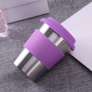 Vaso de Acero Inoxidable con Aislamiento Térmico de Silicona y Protección Contra Quemaduras, Vaso de Agua para Oficina - Product Image 4