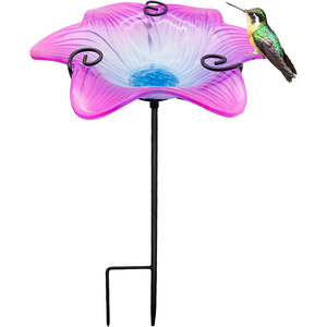 Ornamento da giardino all'aperto Flora e vetro uccello da bagno Stand con metallo attraente per gli uccelli e <span class=keywords><strong>passanti</strong></span> - Product Image 6