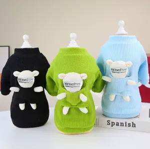 Autumn Winter Thickened Dog Sweater Bear Toy Cat Clothes Teddy Bee Pet Clothes