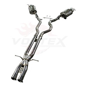Système Valvetronic Vortex Precision SS304 pour Range Rover Executive V6 V8 avec quatre sorties de silencieux à angle coupé argentées - Product Image 3