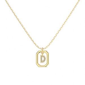 Dylam <b>Initial</b> <b>Necklace</b> Rhodium 14K Gold Plated 925 <b>Silver</b> 5A Zirconia Tiny Letters Monogram -D- Pendant <b>Necklaces</b> for Women - Product Image 4