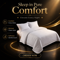 Draps de lit d'hôtel de luxe 5 étoiles en coton 100% de la marque Guangzhou JF, linge de lit blanc, ensembles de draps de lit pour hôtel Hilton