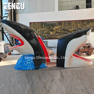 <span class=keywords><strong>Requin</strong></span> artificiel grandeur nature en fibre de verre modèle 3D tête de <span class=keywords><strong>requin</strong></span> en fibre de verre - Product Image 3
