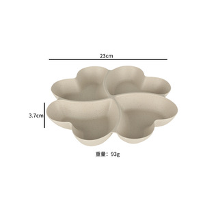 Piedras Paja DE TRIGO Caja de dulces múltiples Trébol de cuatro hojas Platos de frutas en forma de corazón Plato Bandejas de organización de almacenamiento de cocina