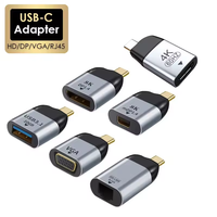 Adaptateur USB-C vers DP/Mini DP/VGA/RJ45/HDTV 8K/4K/1080P Vidéo 1000 Mbps LAN Ethernet en Aluminium pour Ordinateur Portable et Caméra - Nouveauté Promotionnelle