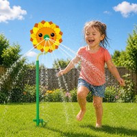 Bonito Aspersor de Agua con Forma de Girasol para Niños, Juego de Rociar Agua para Jardín y Patio al Aire Libre en Verano, Juguete Giratorio de Rociado de Agua, Venta al por Mayor, Stock a Granel