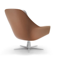 Moderner Luxus Einzel-Ledersessel Edelstahl Drehbares Design Verstellbarer Sessel Wohnzimmer Freizeitmöbel