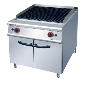 Gaskocher mit Ofen Tischplatte Elektrische flache Gas Lava Rock Grill mit Schrank platte Grill Restaurant Grill Gas Französisch