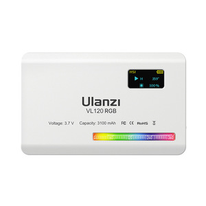Lampe vidéo LED RVB Ulan <span class=keywords><strong>Qi</strong></span> VL120, lumière d'appareil photo pleine couleur rechargeable 3100 mAh, intensité réglable 2500-9000K, panneau lumineux - Product Image 2
