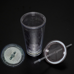 Tapas Sippy y pajitas Bebida a granel Color Vino Vaso Vidrio Doble pared Plástico <span class=keywords><strong>PS</strong></span> Fiesta Estilo americano Vasos de plástico transparente 16 OZ - Product Image 3