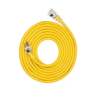 RV电源扩展黄色护套电缆和Nema 5-15P至5-15R透明电缆支架