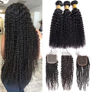 Verified Companies Cheap Bundles And Closure Set Burmese Jerry Curly Hair Bundles With HD Closure