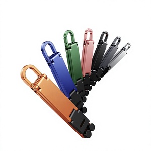 Aluminium Alloy Multi Axis Phone Holder Clip Mount Portable Keychain Mini <b>Stand</b> for Car Dashboard phone clip - Product Image 1