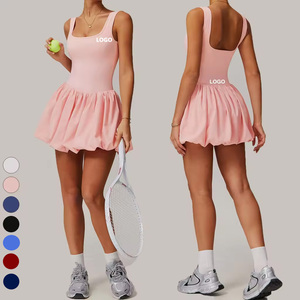 Dames Mouwloze Tennisrok Met Voorkant Taille Logo Workout Sport Golf Pickleball Fitness Ropa Deportiva Pluizige Jurk Zak - Product Image 1