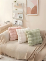 Housse de coussin décorative en peluche bulle de couleur unie, coussin moelleux pour canapé, chambre et décoration intérieure