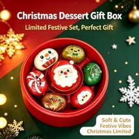 Coffret de Noël de boules de pâte géantes à presser, rondes et moelleuses, avec cuiseur vapeur, pour soulager le stress, coffret cadeau de Noël