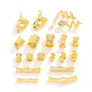 Nantong Gold Plated Copper <b>Beads</b> Mixed Shapes With Cubic Zirconia For Bracelet Making DIY Jewelry Accessories - Product Image 5