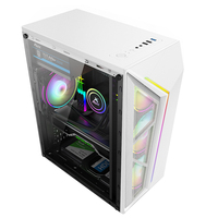 Boîtiers PC Gaming en Promotion : Boîtiers PC Gaming ATX Tower avec Ventilateurs RGB et Panneau Frontal en Verre pour Ordinateur de Bureau