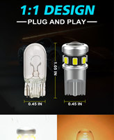 Ampoule LED T10/194, bleue, éclairage automobile, éclairage intérieur