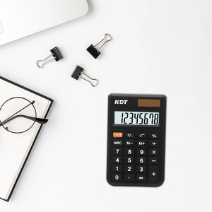 Thuận lợi nhỏ <span class=keywords><strong>8</strong></span> chữ số máy tính năng lượng mặt trời và pin kép điện văn phòng trường chất lượng cao ABS Vật liệu màu đen mini tùy chỉnh thiết lập - Product Image 5