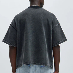 270 그램 Magliette 블랙 베이직 코튼 특대 남성 티셔츠 라운드 넥 반팔 루즈핏 캐주얼 스트리트웨어 패션 티 - Product Image 3