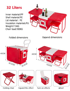 32L di động gấp hộp mát cho cắm trại ngoài trời đa chức năng xe đẩy du lịch câu cá xe di động bàn ghế cho thực phẩm sử dụng - Product Image 4