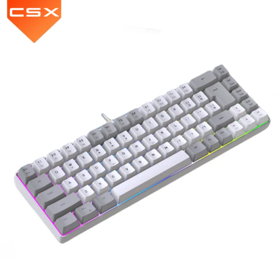 60% Keyboard 68 Keys Hot Swappable Anti-ghosting Wired Wireless BT Mini Rgb Green Switch Gaming Mechanical Keyboard For Computer