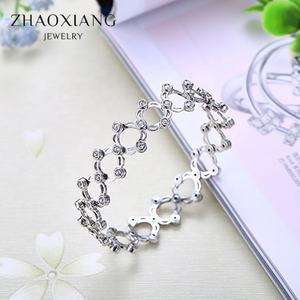 แหวนแฟชั่น กำไลข้อมือ กำไลปรับขนาดได้ กำไลสองแบบใช้ได้ ประดับเพชรซิคอนเกรด AAA+ ขายส่งเครื่องประดับ - Product Image 5