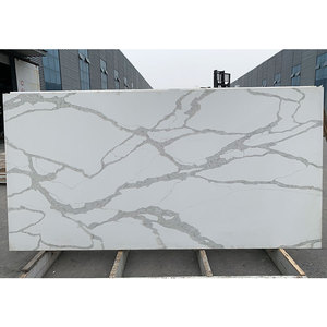 Dalle de calacata de quartz de luxe pierre de quartzite de chine comptoir de cuisine dalle de quartz blanc poli - Product Image 1
