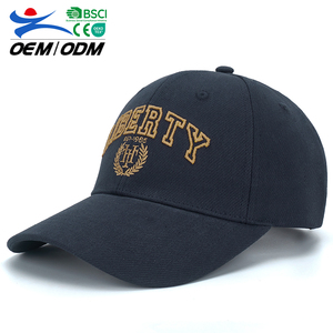 Wholesale Custom Vintage Preppy Style Embroidered Logo High Quality Cavalry Twill Fabric <b>Navy</b> Blue Baseball Cap Sports Caps - Product Image 1