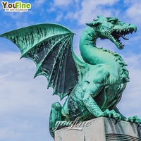 Statue de méditation du Dragon en Bronze et cuivre, taille réelle, décoration de jardin extérieur de haute qualité