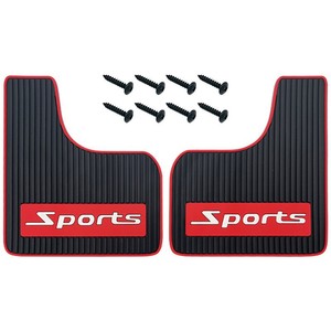 Tapis de sol de voiture de style sportif, noir avec garniture rouge, en caoutchouc antidérapant, pour SUV, camions, fourgonnettes, ajustement universel - Product Image 1