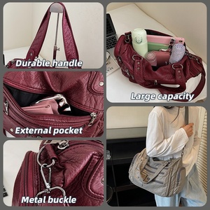 Borsa a <span class=keywords><strong>Tracolla</strong></span> Sportiva Trendy in Pelle PU Impermeabile con <span class=keywords><strong>Tracolla</strong></span> Regolabile, Tasca Antifurto e Tasca Laterale con Cerniera, <span class=keywords><strong>Basso</strong></span> MOQ - Product Image 3