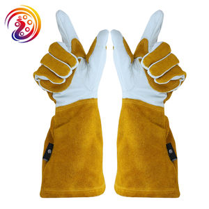 Guantes de Soldador de Alta Resistencia de Piel Vacuna Serraje con Puño Largo de 16 Pulgadas, Guantes Protectores de Mano Resistentes al Desgaste para Jardinería - Product Image 1