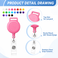 En gros, Porte-badge rétractable personnalisé avec logo, en gros, en matériaux ABS et PVC, avec fente supérieure pour cordon, pour cartes d'identité et badges nominatifs