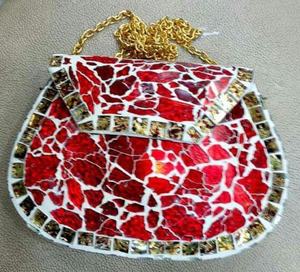 Bolso de mano de mosaico de Metal con estilo, bolso de noche de fiesta Vintage de lujo con estilo de sobre con patrón de piedra - Product Image 2