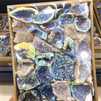 Boîte cadeau de Quartz naturel en Agate brute, ange brillant, Quartz Aura, cristal, géode, vente en gros,