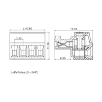 Bloc de bornes enfichables en laiton 3.50-00, espacement 3.50MM, vis M2, 300V, industriel, 3 pôles, 30-16AWG