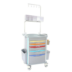 Carrito de Enfermería Help Health M750, Carro Médico de ABS con Cajones y Ganchos para Uso Hospitalario - Product Image 1
