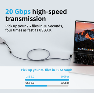 30cm nylon bện 90 độ USB cáp mở rộng ngắn góc phải U Loại C Cáp mở rộng Nam sang nữ - Product Image 6