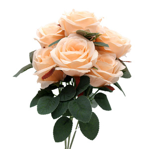 7 têtes <span class=keywords><strong>de</strong></span> roses artificielles bon marché, tissu décoratif, fausses fleurs, pour drôle, pour la maison - Product Image 2