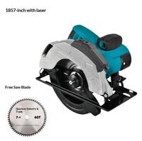 Scie circulaire laser de 7 pouces, corps en aluminium, portable, alimentation électrique, profondeur de coupe maximale de 60 mm, utilisation domestique