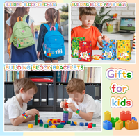 Bouwstenen Kinder Verjaardagsfeestje Speelgoedstenen Polsbandjes Sleutelhangers Label/Tattoo Stickers Speelgoed Cadeautasjes Favorieten