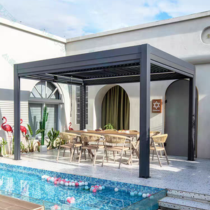 Diseño de Gazebo Moderno y Elegante en Aluminio. Pabellón Minimalista con Techo Rígido para Patio Contemporáneo. Estructura Exterior Personalizada Directa de Fábrica. - Product Image 3