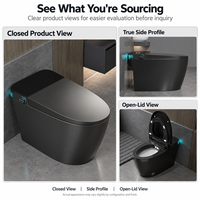 WC intelligent moderne carré en céramique monobloc avec bidet intégré, siphon en S, télécommande, siège chauffant et fonction lavage féminin pour salle de bain