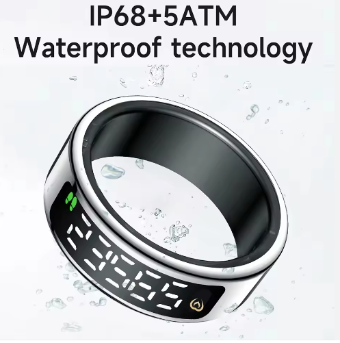 Wireless Charging Smart Ring Health Tracker NFC IP68 Waterproof Sleep Heart Rate & Stress Monitor OEM/ODM Steel Case IOS