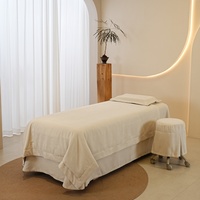 Ensemble de draps de massage fonctionnels blancs pour salon de beauté SPA, avec logo personnalisé, vente directe d'usine